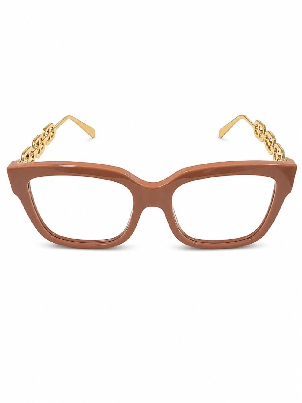 Dusty Rose and Gold Chain Link Eyeglass Frames 55-18-143 - Picture 6 of 9